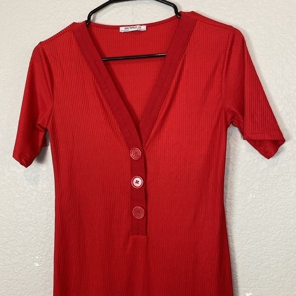 Zara Red Midi Dress - Picture 3 of 5